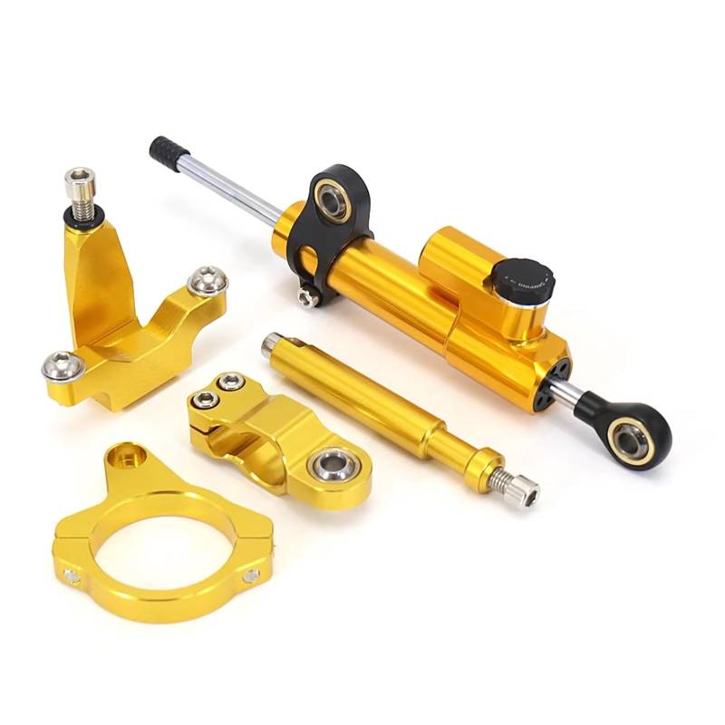 KRFDSV Lenkungsdämpfe Stabilizer Kompatibel Mit Yamaha Für YZF R7 2021 2022 2023 Motorradzubehör Lenkungsdämpferstabilisator Und Halterungsmontagesatz Dämpferstoß(Yellow,B) von KRFDSV