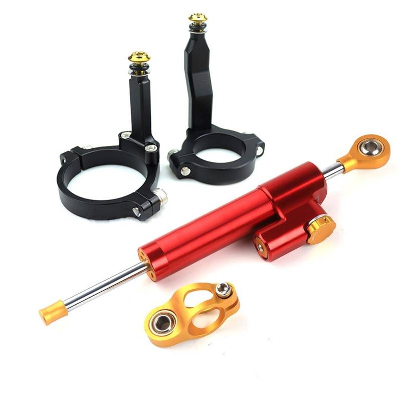 Lenkungsdämpfe Stabilizer Kompatibel Mit Für Ninja Für ZX-4RR Für ZX-4R 2023 Motorrad Fiber Carbon Lenkung Stabilisieren Dämpfer Montage Halterung Kit(E) von KRFDSV