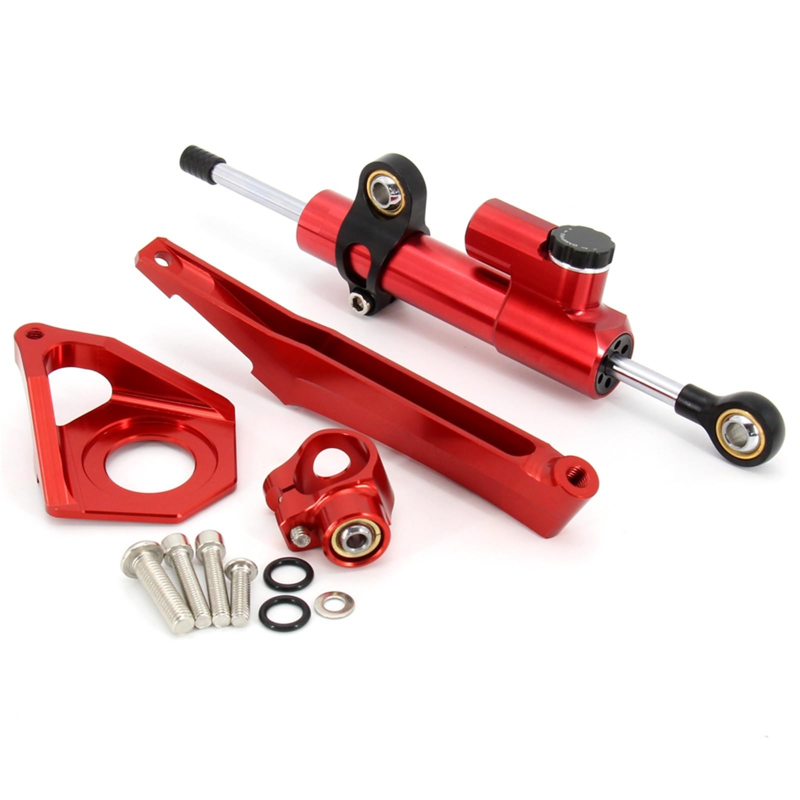 Lenkungsdämpfe Stabilizer Kompatibel Mit Yamaha Für YZF-R6 2004 2005 Motorrad Lenkungsstabilisator Dämpfer Montagehalterung Kit Die Moto Lenkungsdämpfer Stoßdämpfer(Red,C) von KRFDSV