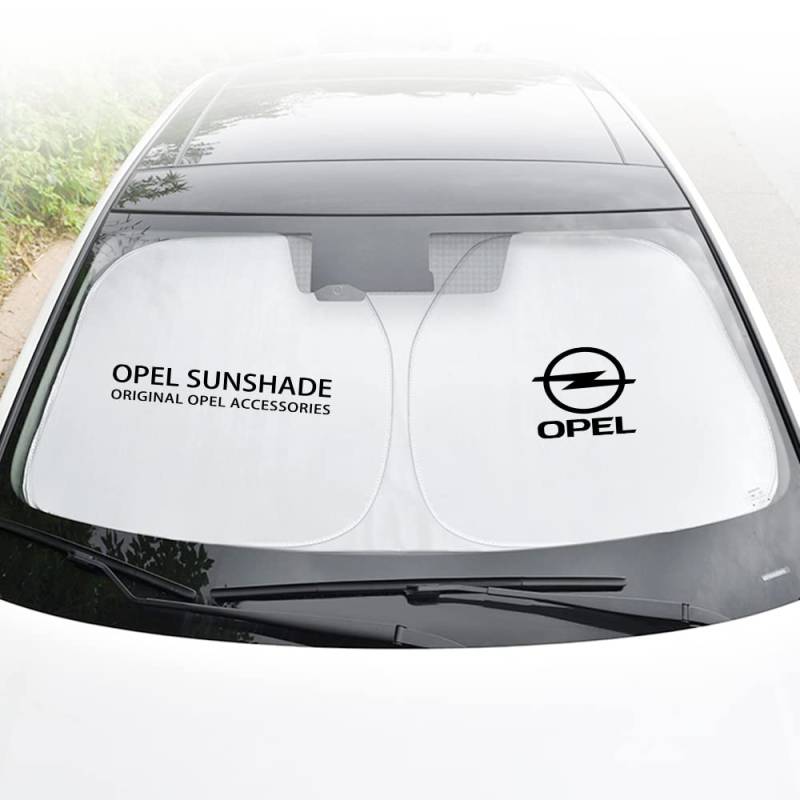 Auto-Sonnenschutz für Die Frontscheibe für Opel Astra H J G K Insignia Corsa C D Vectra C B Meriva a, Silberbeschichteter Stoff, Faltbar, Auto-Sonnenschutz für Die Windschutzscheibe, Autozubehör von KRHINO