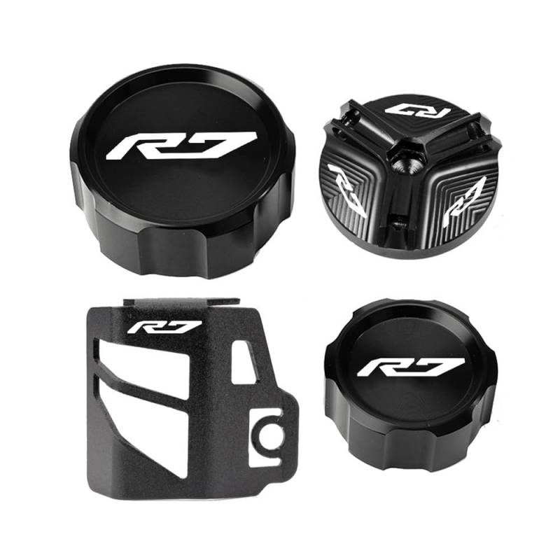 Bremszylinderdeckel Motorrad Vorne Hinten Brems Flüssigkeit Reservoir Abdeckung Schutz Protector Öl Füllstoff Kappe Für YZF-R7 2021-2024 von KRJFNAHQ