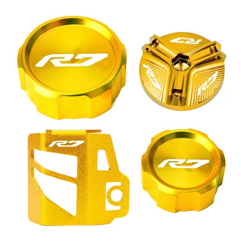Bremszylinderdeckel Motorrad Vorne Hinten Brems Flüssigkeit Reservoir Abdeckung Schutz Protector Öl Füllstoff Kappe Für YZF-R7 2021-2024 von KRJFNAHQ