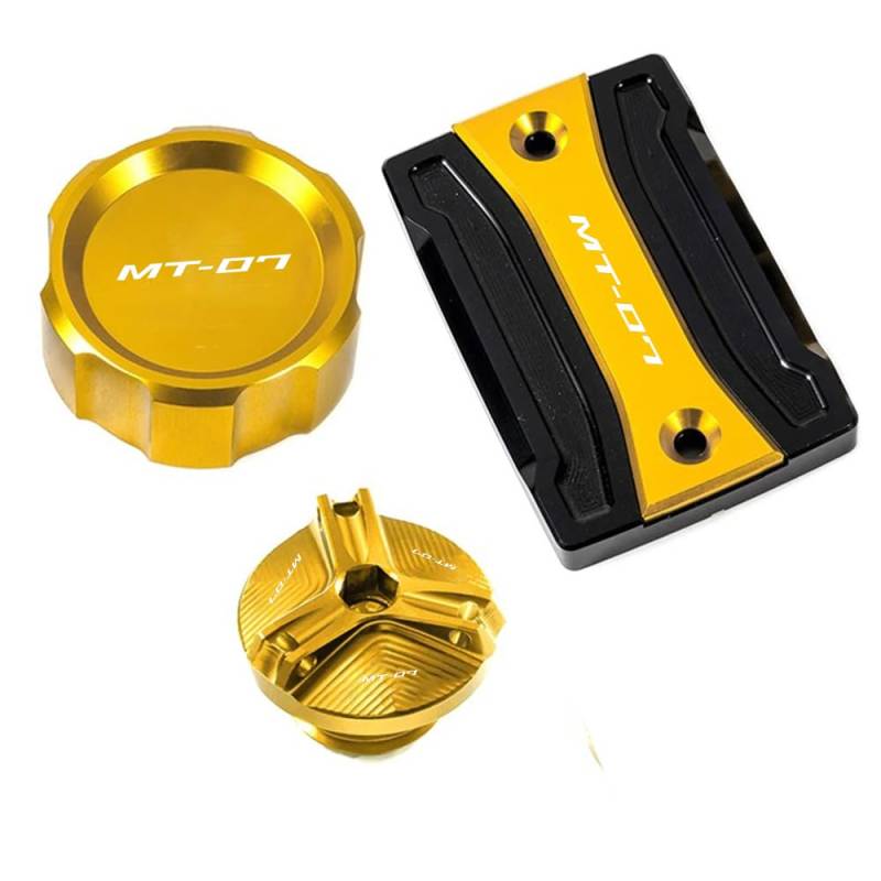 Bremszylinderdeckel Motorrad Vorne Hinten Brems Flüssigkeit Reservoir Tank Abdeckung Öl Füllstoff Kappe Für MT07 FZ07 2014-2024 von KRJFNAHQ