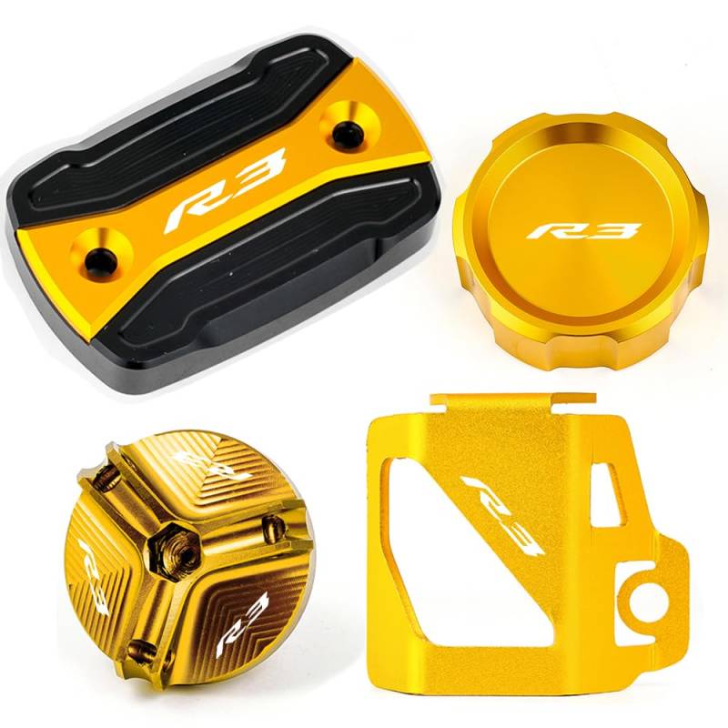 Bremszylinderdeckel Motorrad Vorne Hinten Brems Flüssigkeit Reservoir Tank Abdeckung Öl Füllstoff Kappe Zubehör Für MT03 YZFR3 2015-2024 von KRJFNAHQ