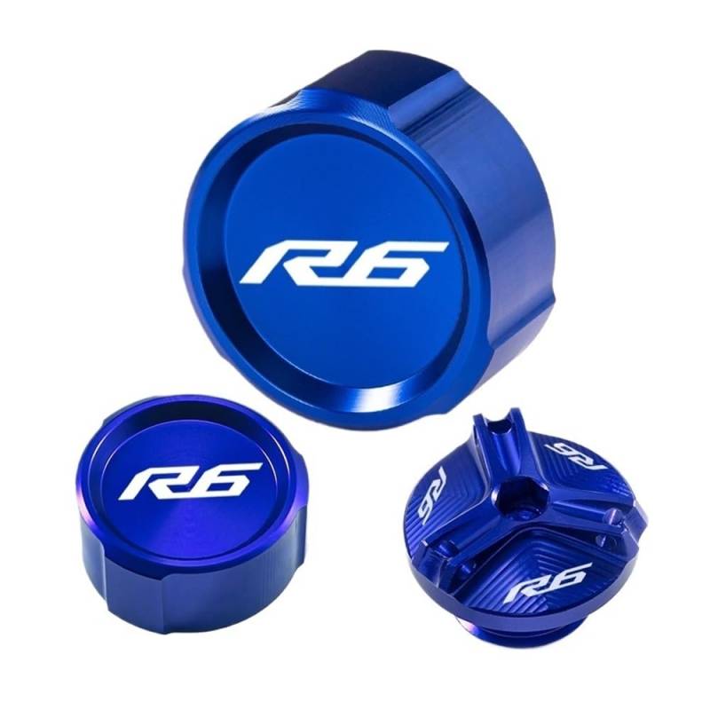 Bremszylinderdeckel Motorrad Vorne Hinten Bremse Tankdeckel Füllstoff Kappe Schutz Zubehör Für YZF-R6 2010-2023 von KRJFNAHQ