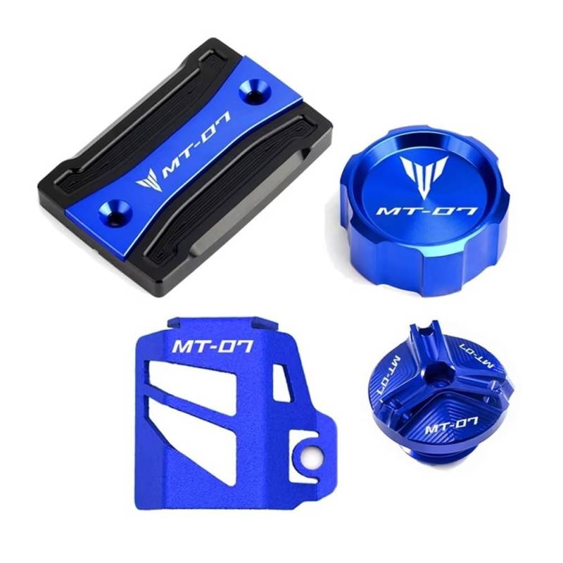 Bremszylinderdeckel Zubehör Motorrad Vorne Hinten Brems Flüssigkeit Reservoir Abdeckung Motor Öl Kappe Für MT-07 FZ-07 2014-2024 von KRJFNAHQ