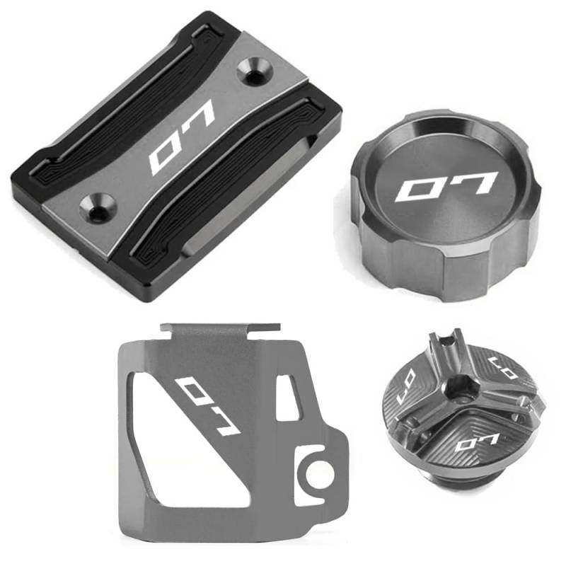 Bremszylinderdeckel Zubehör Motorrad Vorne Hinten Brems Flüssigkeit Reservoir Abdeckung Motor Öl Kappe Für MT-07 FZ-07 2014-2024 von KRJFNAHQ