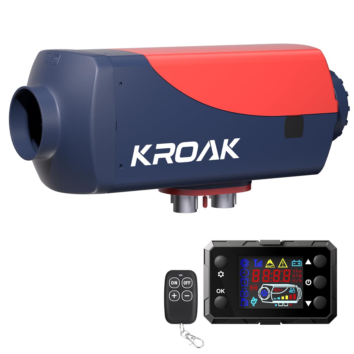 KROAK 12V/24V Diesel Standheizung, 8KW Luft Dieselheizung mit LCD-Display & Fernbedienung, 0,15–0,44 L/Std Air Diesel Heizung Dieselheizung für Auto RV LKW Wohnmobil KROAK 12V/24V Diesel Standheizung, 8KW Luft Dieselheizung mit LCD-Display & Fernbedienung, 0,15–0,44 L/Std Air Diesel Heizung Dieselheizung für Auto RV LKW Wohnmobil von KROAK