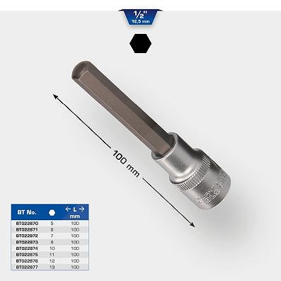 Ks Tools 1/2 Innensechskant Bit-Stecknuss, 100 mm lang, 12 mm [Hersteller-Nr. BT022876] von KS TOOLS