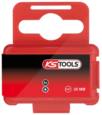 Ks Tools 1/4 Bit Innensechskant, Bohrung, 25mm, 5/32'', 5er Pack [Hersteller-Nr. 911.2959] von KS TOOLS