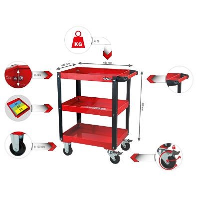Ks Tools ECOline Werkstatt-Servicewagen, H850xB680xT425mm [Hersteller-Nr. 890.0001] von KS TOOLS