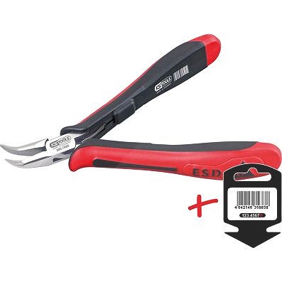 Ks Tools ESD Spitzzange, gebogen, mit Hieb, 130mm [Hersteller-Nr. 500.7067-E] von KS TOOLS