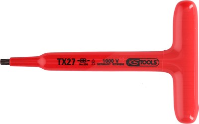 Ks Tools T-Griff-Torx-Stiftschlüssel mit Schutzisolierung, T30, 160 mm [Hersteller-Nr. 117.2417] von KS TOOLS