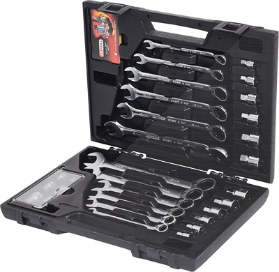 Ks Tools RINGSTOP-Ratschenringmaulschlüssel-Satz, 30-tlg mit Adapter [Hersteller-Nr. 503.4960] von KS TOOLS