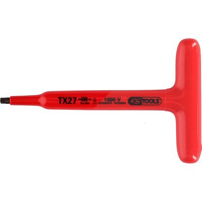 Ks Tools T-Griff-Torx-Stiftschlüssel mit Schutzisolierung, T10, 120 mm [Hersteller-Nr. 117.2412] von KS TOOLS