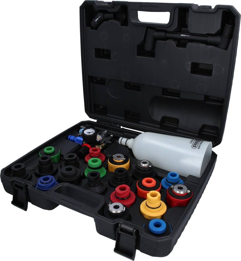 KS Tools 150.9130 Master Öl-Einfülltrichter-Satz mit drehbarem Winkelarm, 24-TLG, weiß von BRILLIANT TOOLS