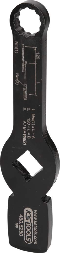 KS Tools 460.5250 3/4 Zoll Schlag-Zwölfkant-Schlüssel mit 2 Schlagflächen, 19 mm von BRILLIANT TOOLS