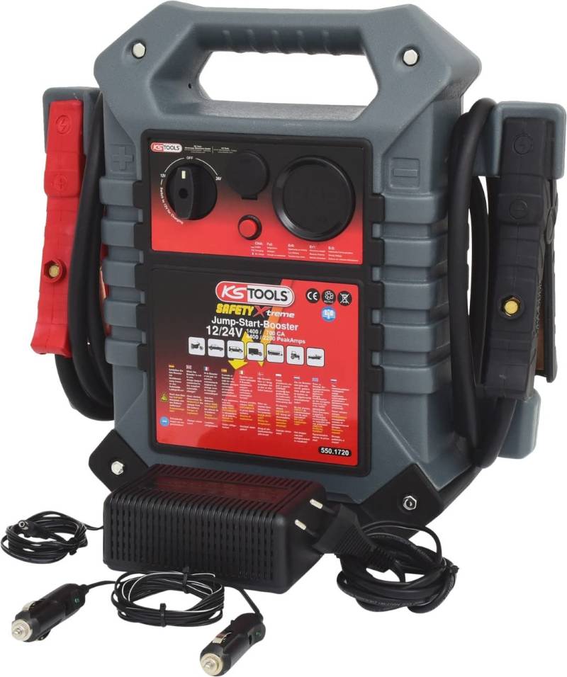 KS Tools 550.1720 12 V + 24 V Batterie-Booster, mobiles Starthilfegerät 1400 A von KS Tools