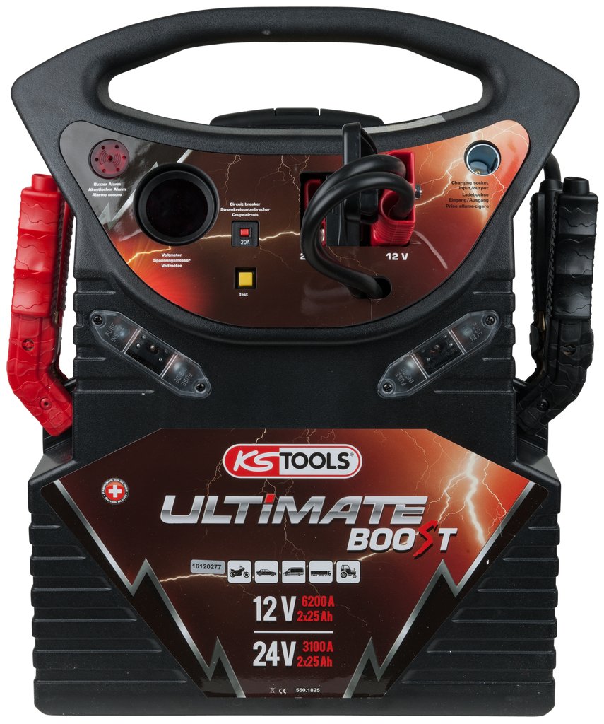 KS Tools 550.1825 12 V + 24 V Batterie-Booster, mobiles Starthilfegerät 2340 A von KS Tools