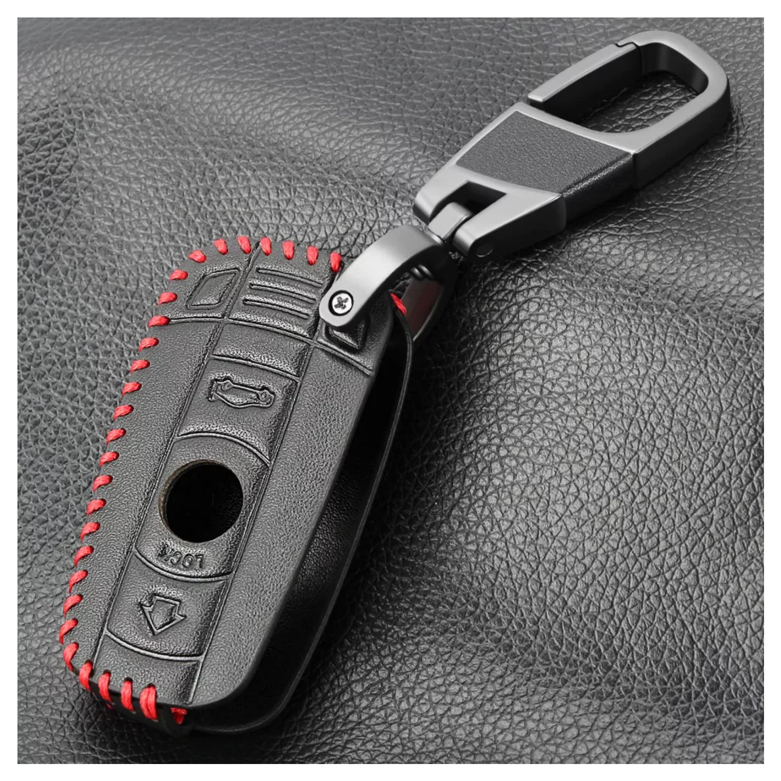 Leder Autoschlüssel Hülle Auto Fernbedienung Shell Schlüsselanhänger 3 Tasten passend für BMW E61 E90 E82 E70 E71 E87 E88 E89 X5 X6 für 1 3 5 6 Serie von KSHSAA