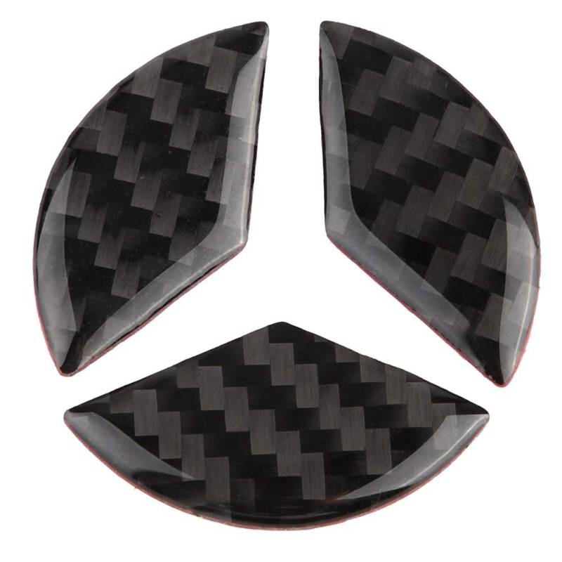 KSTE 3pcs Lenkrad-Auto-Dekor-Logo-Aufkleber-Carbon-Faser for C-Klasse W204 2005-2012 von KSTE