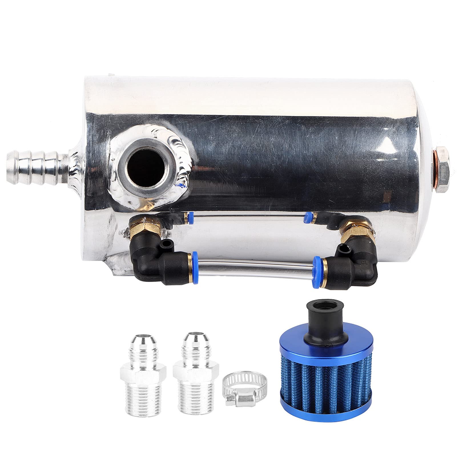 KSTE Oil Catch Can, Universal 0.5L Oil Catch Tank, Aluminiumlegierung Motoröl Topf Entlüfter Behälter Reservoir mit Luftfilter KSTE Oil Catch Can, Universal 0.5L Oil Catch Tank, Aluminiumlegierung Motoröl Topf Entlüfter Behälter Reservoir mit Luftfilter von KSTE