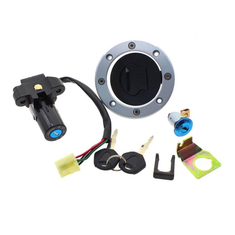Motorrad Tankdeckel Motorräder Zündschloss Kraftstoff Tankdeckel Sitz Schloss Schlüsselsatz Für Suzuki GS500 GS500E 2001-2012 1989-2000 1999 1998 1997 1996 von KTEBNWOSD