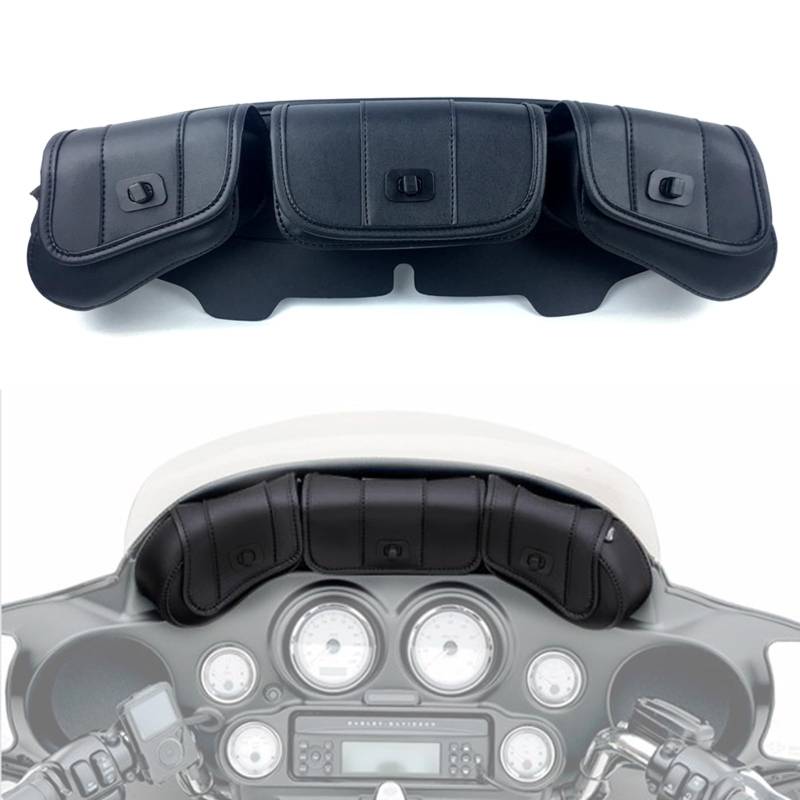 KTGCOZS Windschutzscheiben-Tasche, Batwing Verkleidungstasche, für H-Arley Touring Electra Glide Street Glide Tri Glide Ultra Classic 1996–2013 von KTGCOZS