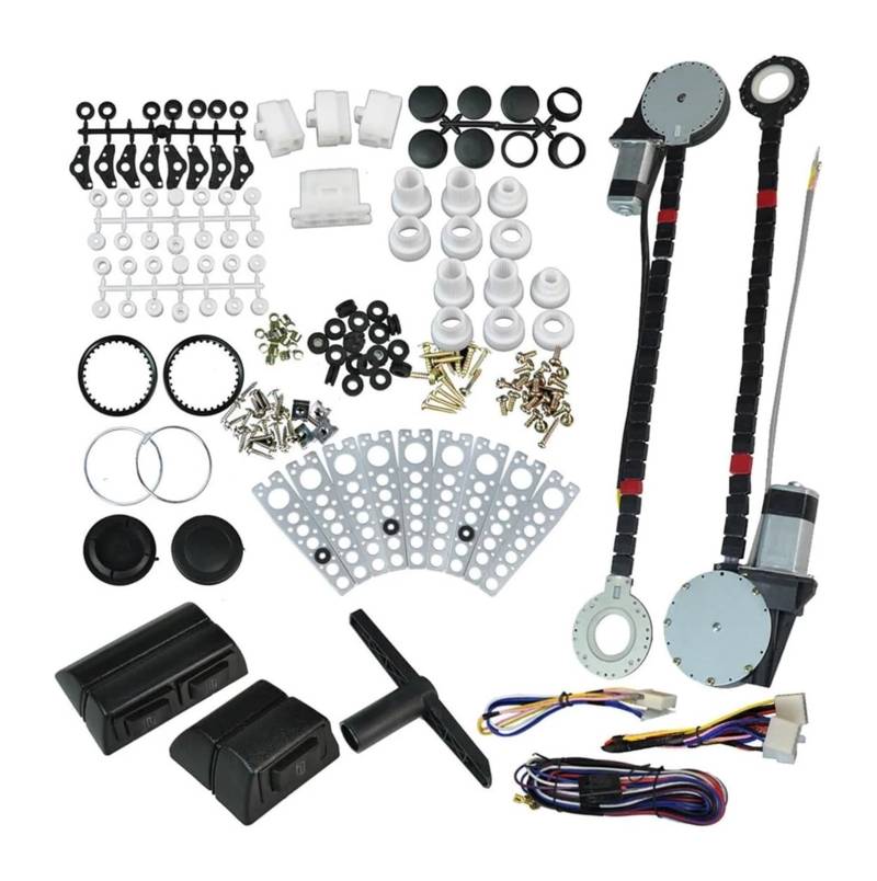 Fensterheber Mechanismus Teil Universal Electric Power Fenster Kit Lift Regler Roll Up Conversion Für 2 Tür Auto Pickup LKW SUV Mit Schalter von KTGVTPBHBW