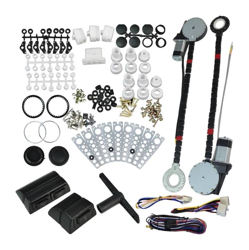 Fensterheber Mechanismus Teil Universal Electric Power Fenster Kit Lift Regler Roll Up Conversion Für 2 Tür Auto Pickup LKW SUV Mit Schalter von KTGVTPBHBW