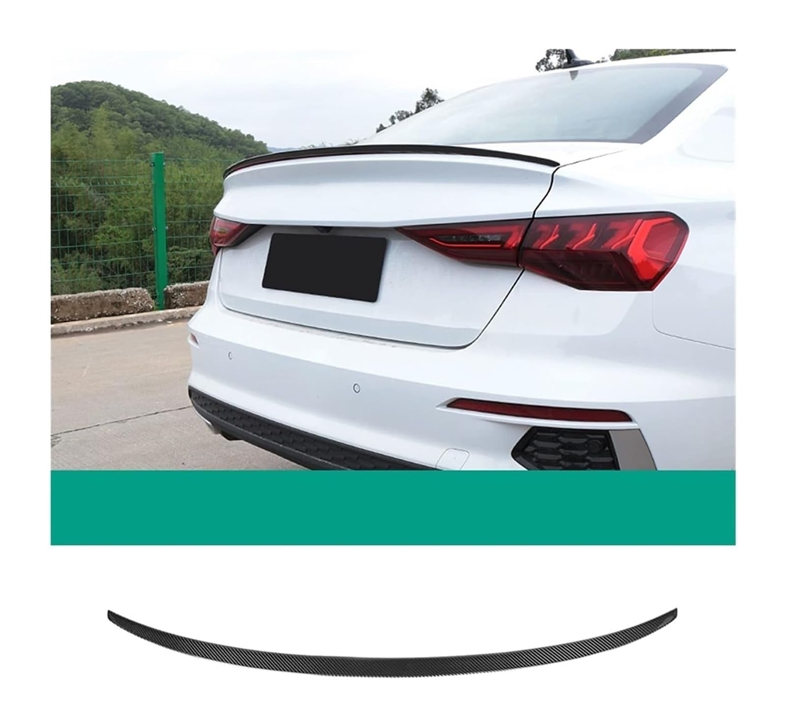 Heckscheibenspoiler Für A3 Limousine 2021 Glänzend Schwarz Carbon Faser Hinten Stamm Deckel Spoiler Auto Zubehör Auto Hinten Koffer Schwanz Flügel(S3 style) von KTGVTPBHBW