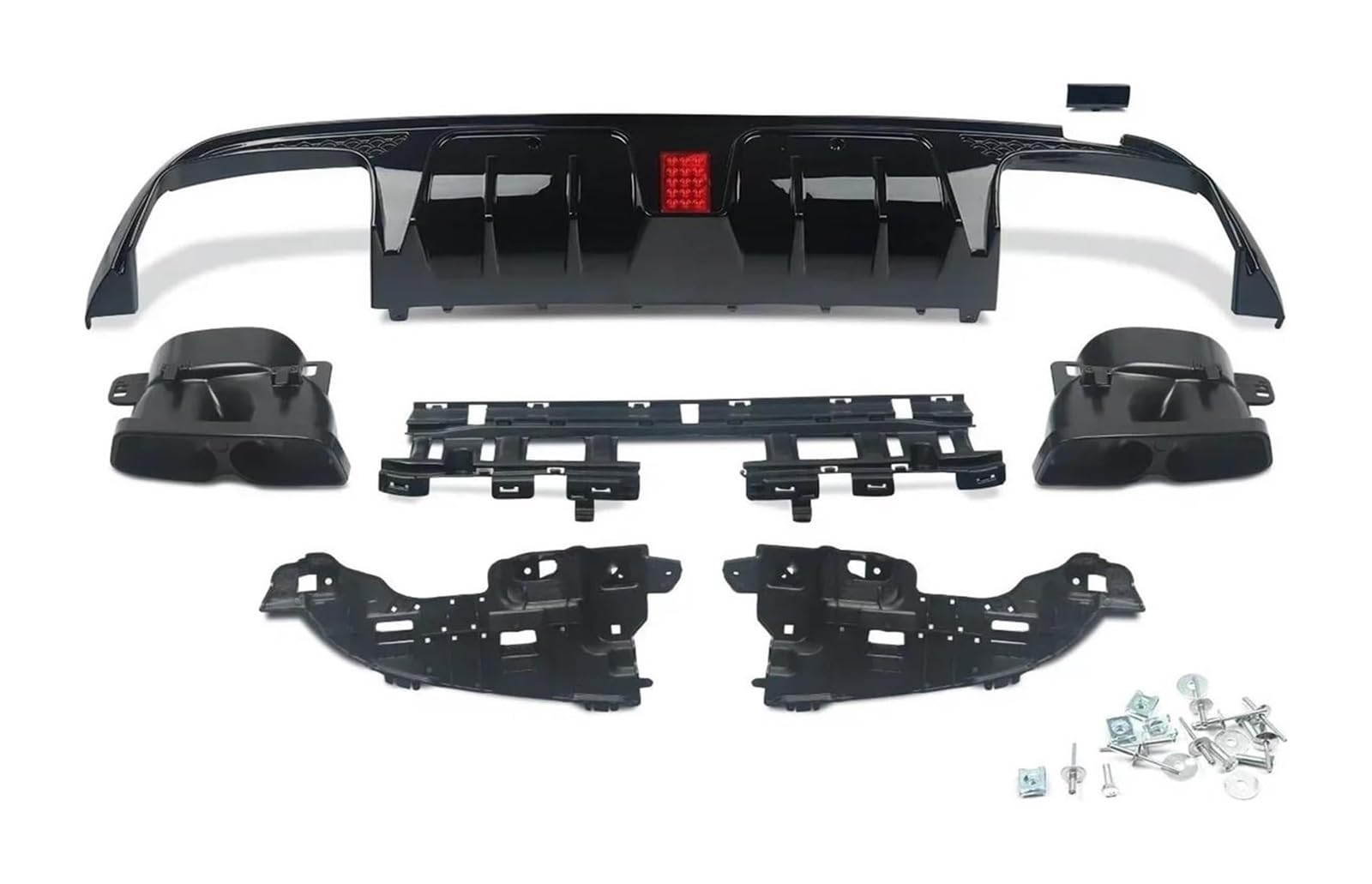 Heckscheibenspoiler Für M&ercedes Für B&enz C-Klasse W205 2015–2021 Heckspoiler C63/ C63S/C43 4-türige Limousine Heckdiffusor Mit Auspuff-Endspitzen(Glossly Black) von KTGVTPBHBW
