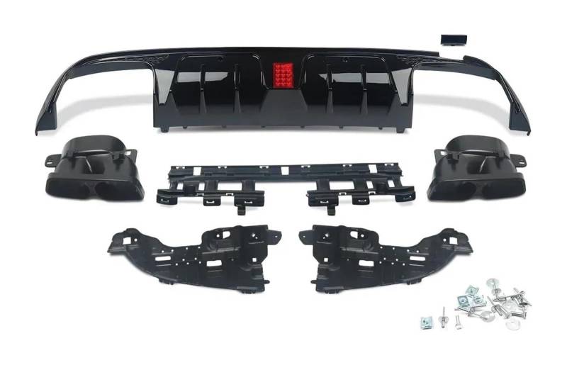 Heckscheibenspoiler Für M&ercedes Für B&enz C-Klasse W205 2015–2021 Heckspoiler C63/ C63S/C43 4-türige Limousine Heckdiffusor Mit Auspuff-Endspitzen(Glossly Black) von KTGVTPBHBW