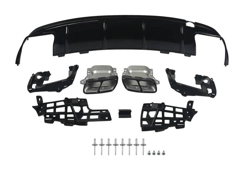 Heckscheibenspoiler Für M&ercedes Für B&enz Für AMG W117 C117 X117 CLA260 CLA45 2012-2018 Heckdiffusor Mit Auspuffendrohren Hintere Stoßstangenlippe von KTGVTPBHBW