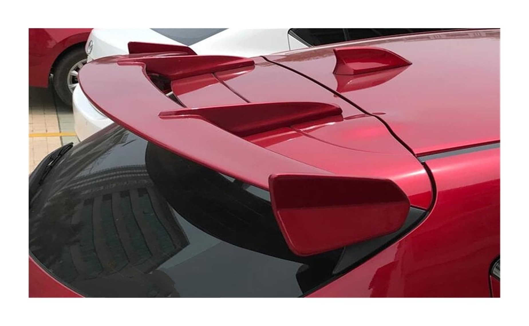 Heckscheibenspoiler Für MAZDA CX-5 CX-4 2012-2019 Hinten Stamm Spoiler KC Stil Hinten Schwanz Flügel Auto Teile Real Carbon Fiber Hinten Dach Spoiler(rot) von KTGVTPBHBW