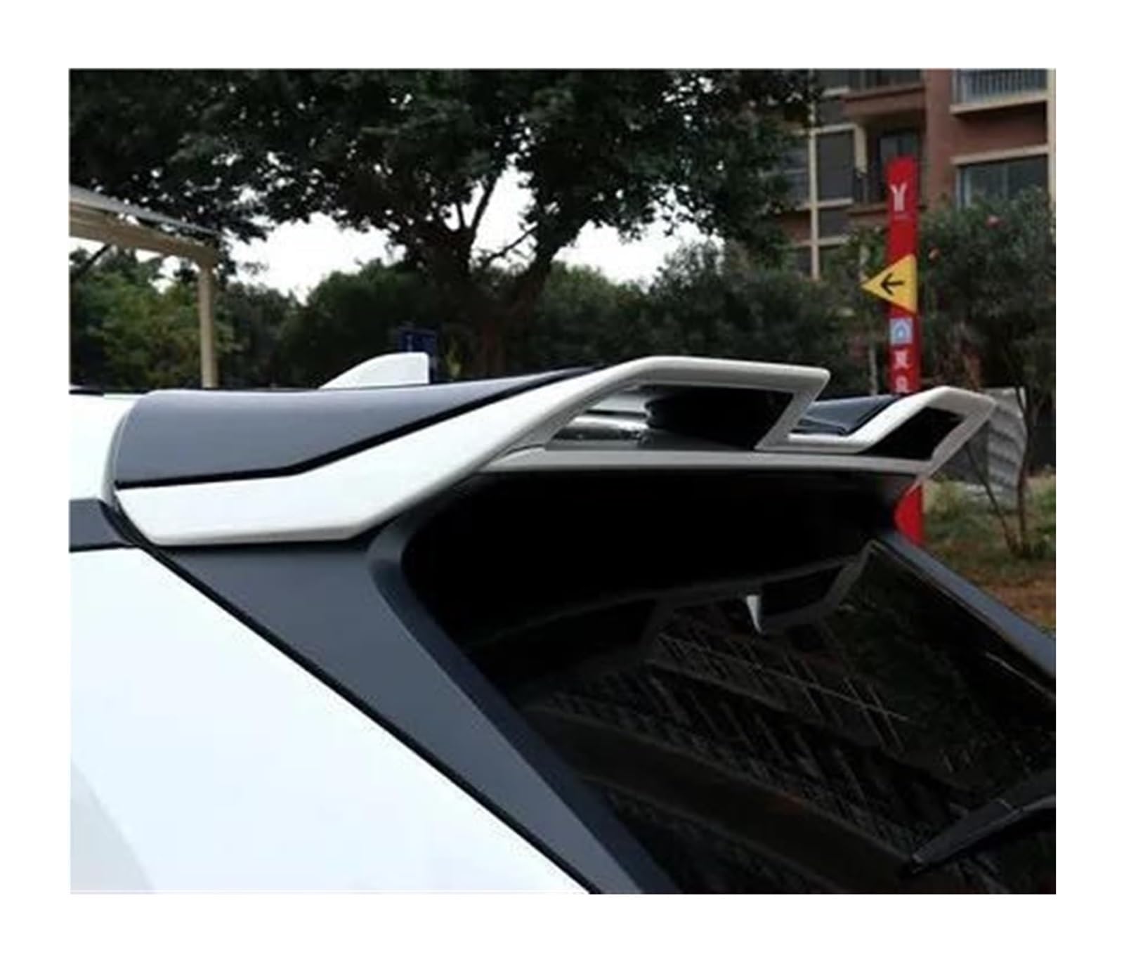 Heckscheibenspoiler Für RAV4 Für RAV 4 2019 2020 Unlackiert Außen Heckspoiler Schwanz Trunk Boot Flügel Dekoration Auto Spoiler Hinten Stamm Spoiler(White Black) von KTGVTPBHBW