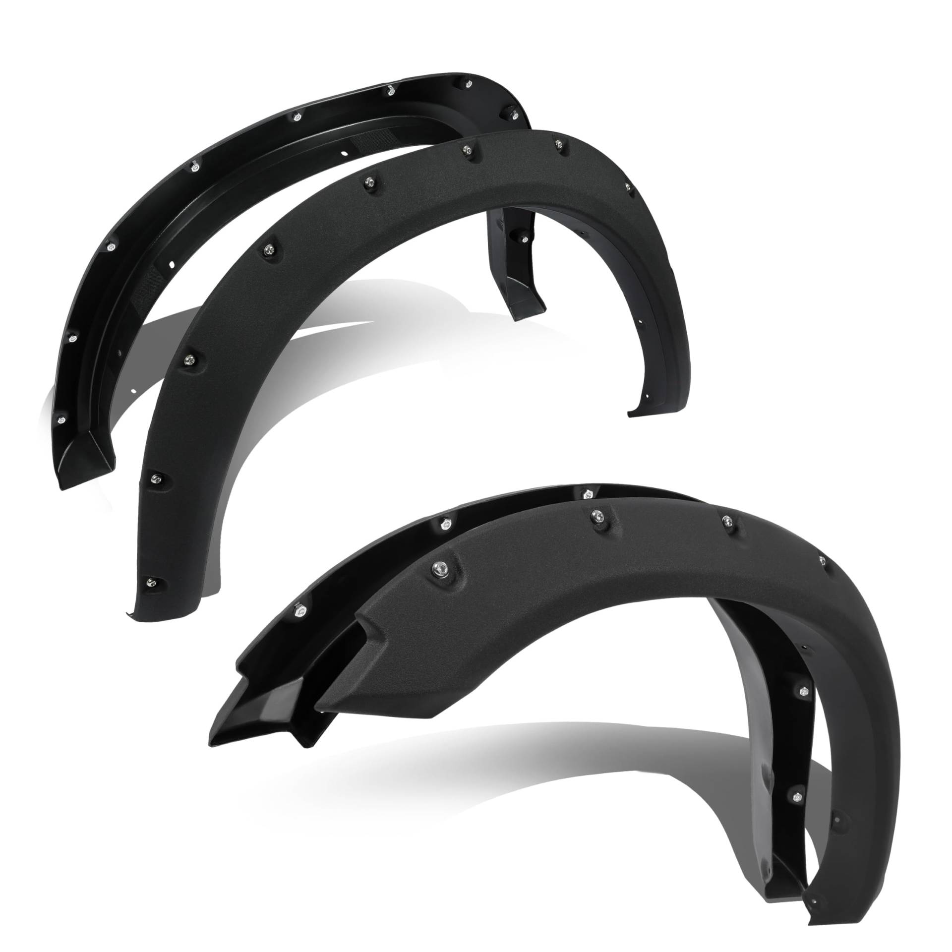 KUAFU Kotflügelverbreiterungen, kompatibel mit Dodge Ram 1500 Classic 2009–2023, Ersatz für 68054339AB Pocket Rivet Style Kotflügel, Radabdeckung, Schutz vorne und hinten links rechts (schwarz), 4 von KUAFU