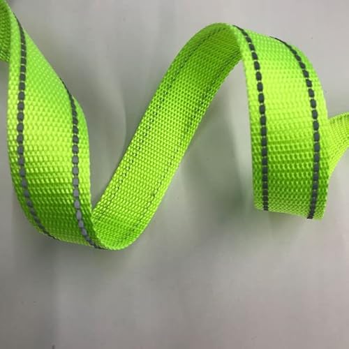 5 Meter 15 mm 5/8 Zoll Polyester-Gurtband mit reflektierendem Streifen, Rucksackgurt, DIY-Handwerk, Haustierhalsband, Leine, Zubehör von KUCOON