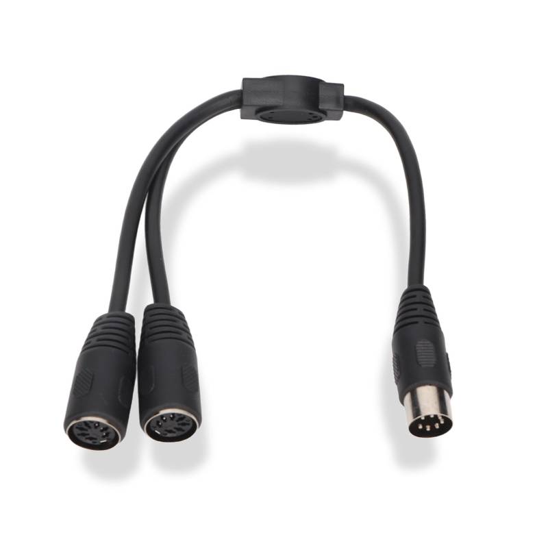 DIN 7-poliger Stecker auf 2 DIN 7-polige Buchse Y-Kabel DIN 7-poliger Splitter Y-Adapter 1.64 Fuß PVC Plug And Play DIN 7-poliger Splitter Y-Adapter Sound-Verbindungskabel Midi-Splitter von KUIDAMOS