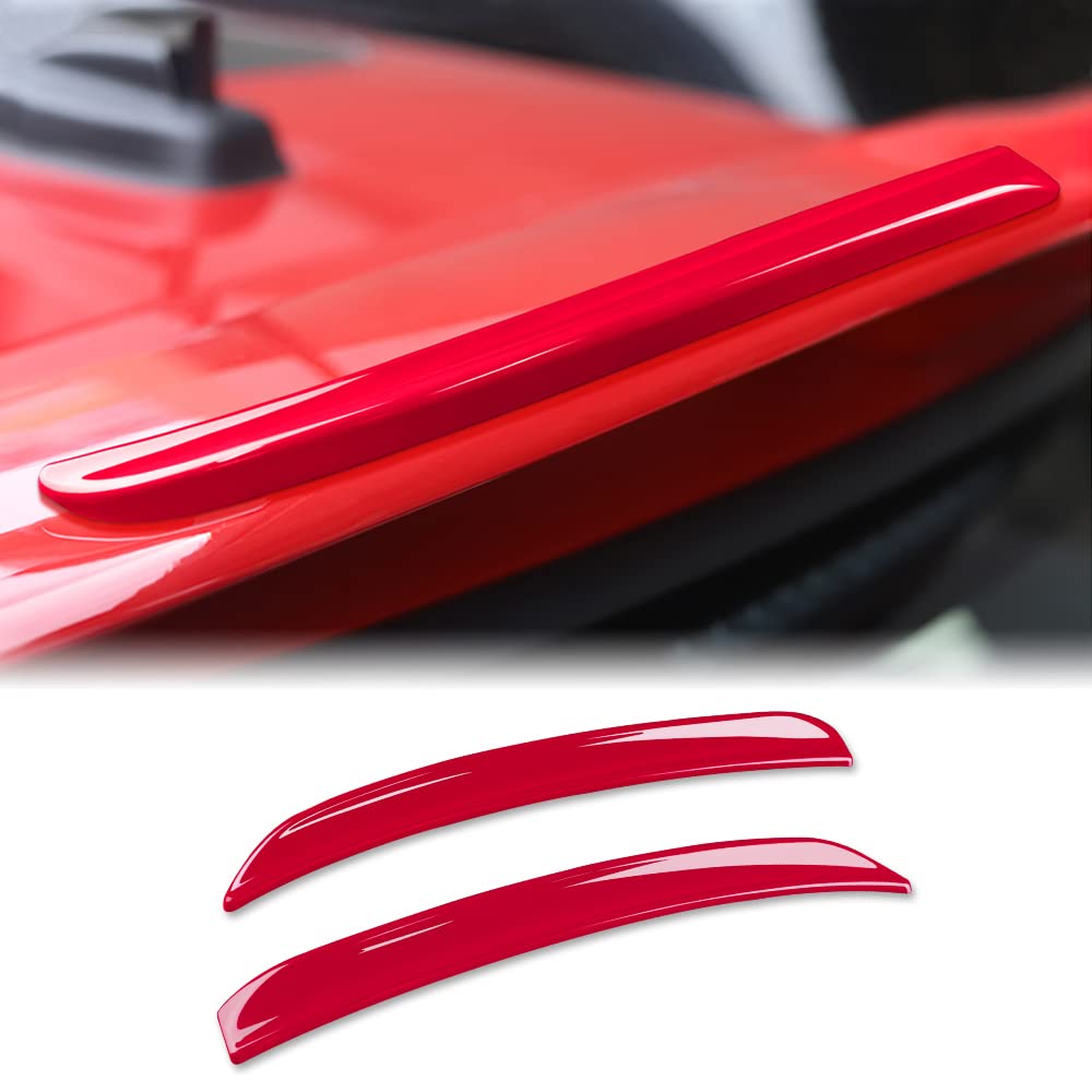 KUNGKIC 2 Stück ABS Heckflügel Trim Spoiler Erweiterung Lip Fins Dekorative Aufkleber Kompatibel mit Mini Cooper F55 F56 S/JCW 2014-2022 Zubehör,Coole Äußere Dekoration,Sportlicher Stil (Rot) von KUNGKIC