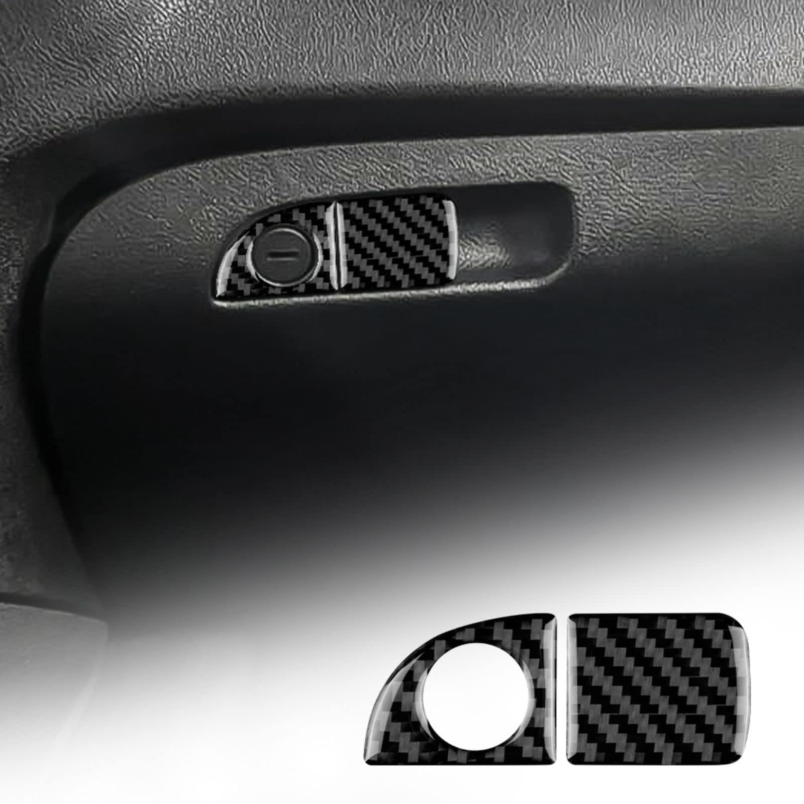 KUNGKIC 2 stücke Kohlefaser Innenraum Co-Pilot Aufbewahrungsbox Aufkleber Kompatibel mit Dodge Charger 2010-2014 Innendekoration Schwarz von KUNGKIC