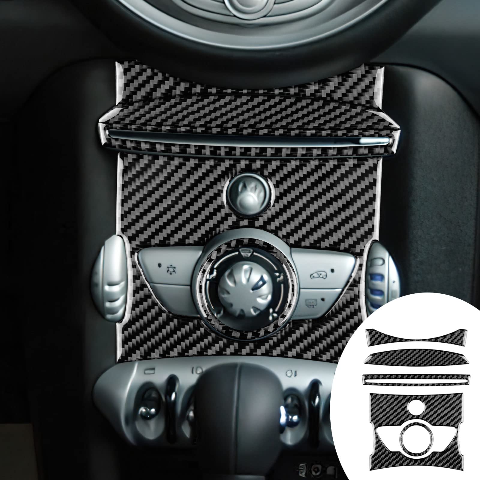 KUNGKIC 6 stücke Kohlefaser Innenraum Kompatibel mit MINI Cooper Clubman R56/R55/R57 2007-2010 Bedienfeld und CD-Panel Dekoration Innen Aufkleber Zubehör Stil B Schwarz KUNGKIC 6 stücke Kohlefaser Innenraum Kompatibel mit MINI Cooper Clubman R56/R55/R57 2007-2010 Bedienfeld und CD-Panel Dekoration Innen Aufkleber Zubehör Stil B Schwarz von KUNGKIC