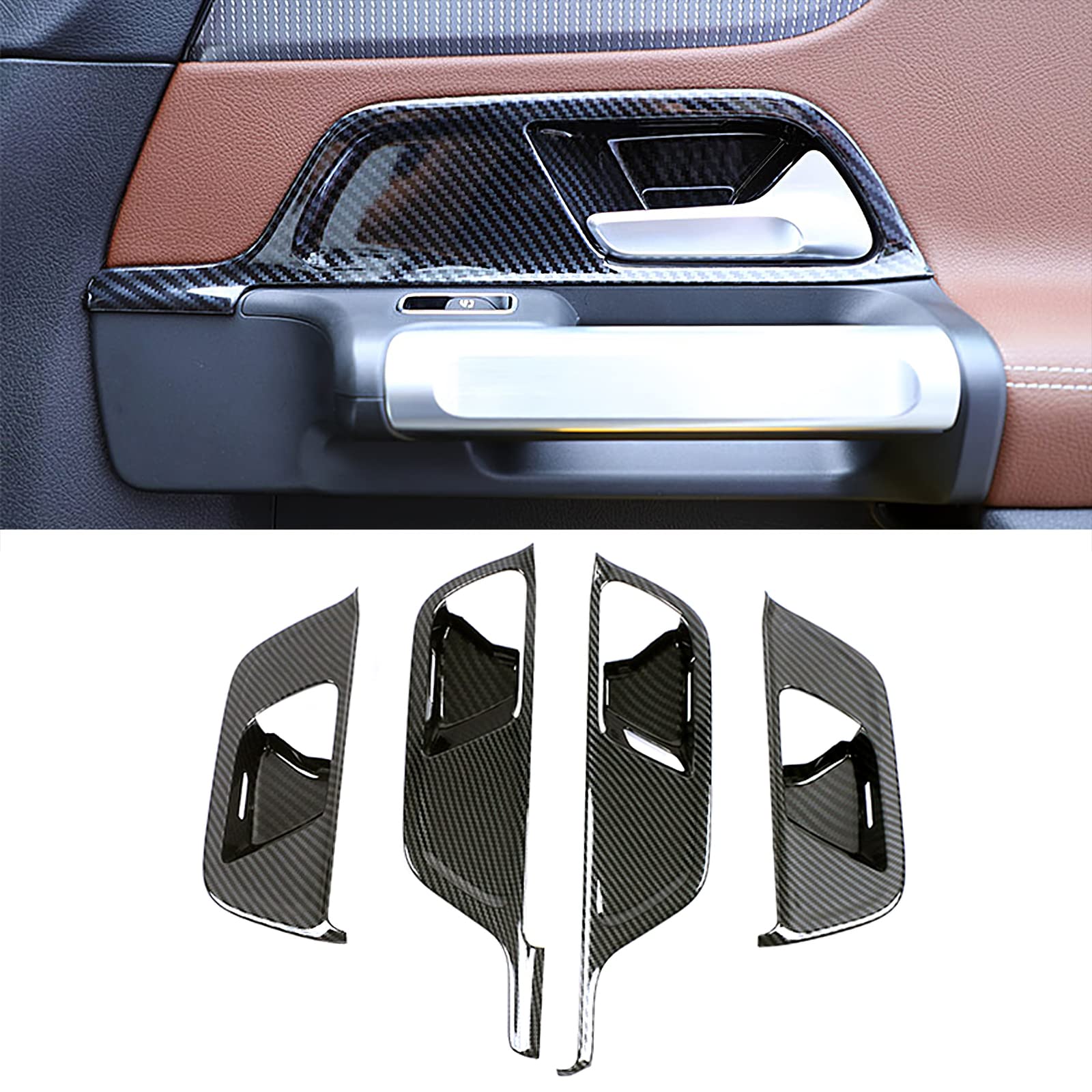 KUNGKIC ABS Auto Türklinke Panel Zierrahmen für Türschüssel Aufkleber Innenbereich Compatible with Mercedes Benz B-Klasse W247 GLA H247 GLB X247 2020 2021 2022 Zubehör-Kohlefaser KUNGKIC ABS Auto Türklinke Panel Zierrahmen für Türschüssel Aufkleber Innenbereich Compatible with Mercedes Benz B-Klasse W247 GLA H247 GLB X247 2020 2021 2022 Zubehör-Kohlefaser von KUNGKIC