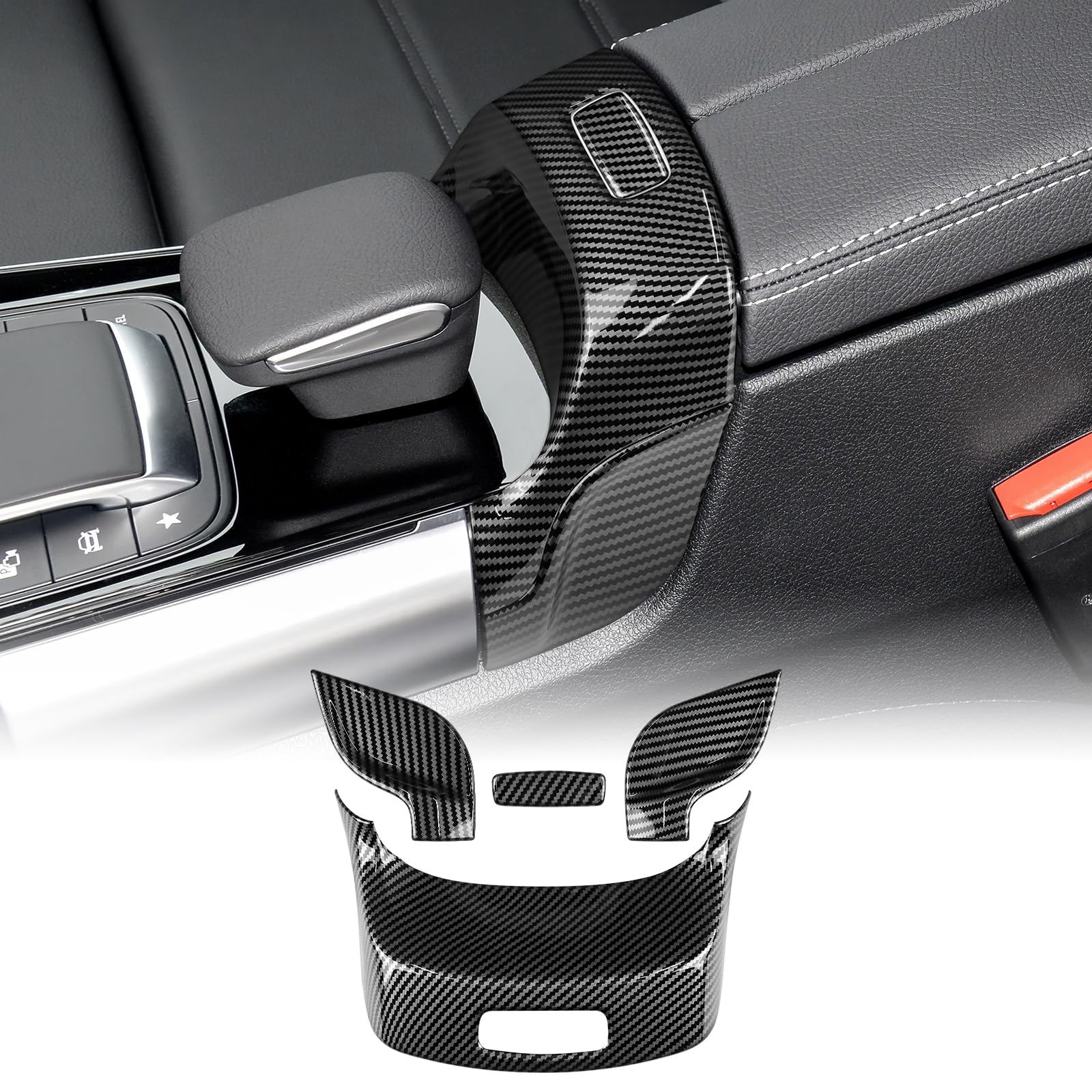 KUNGKIC ABS Auto Zentralsteuerung Armlehne Box Rahmen Dekorative Aufkleber Innenbereich Compatible with Mercedes Benz B Klasse W247 GLA H247 GLB X247 2020 2021 2022 Zubehör-Kohlefaser KUNGKIC ABS Auto Zentralsteuerung Armlehne Box Rahmen Dekorative Aufkleber Innenbereich Compatible with Mercedes Benz B Klasse W247 GLA H247 GLB X247 2020 2021 2022 Zubehör-Kohlefaser von KUNGKIC