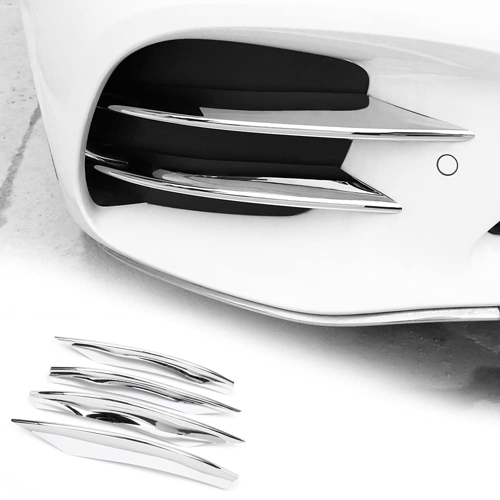 KUNGKIC ABS Chrom Auto Frontstoßstange Kühlergrill Nebelscheinwerfer Abdeckung accessories Car Bumper Grille Fog Light für Mercedes Benz C-Klasse W205 C200 C350 C53 C180 2019 2020 zubehör von KUNGKIC