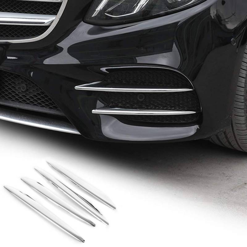 KUNGKIC ABS Chrom Auto Frontstoßstange Kühlergrill Nebelscheinwerfer Abdeckung accessories Car Bumper Grille Fog Light für Mercedes Benz E Class W213 E200 E350 AMG E53 zubehör 2016-2020 von KUNGKIC