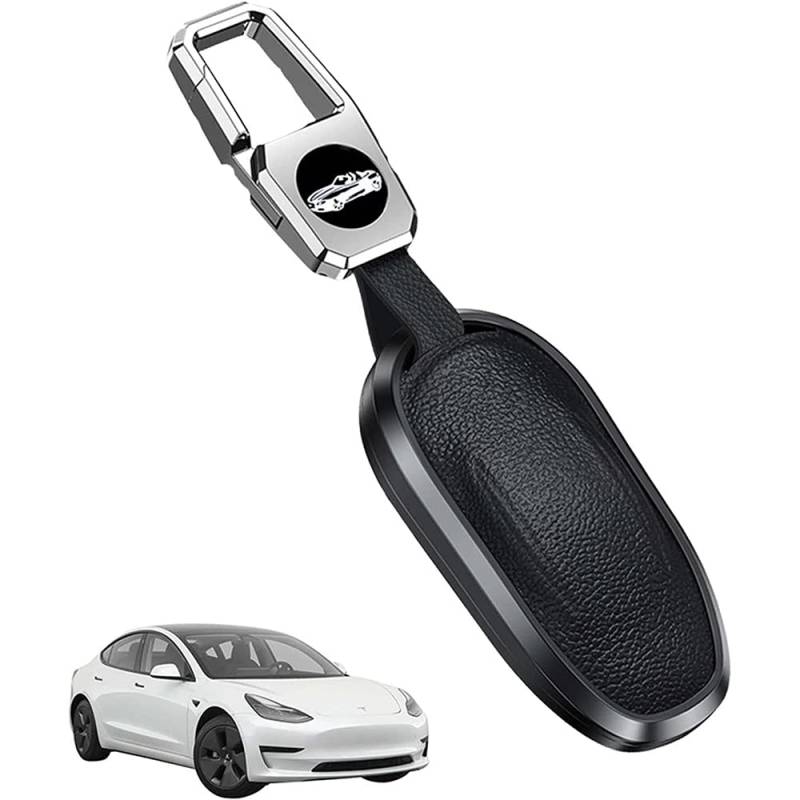 KUNGKIC Aluminiumlegierung Autoschlüssel Abdeckung Smart Key-Etui Compatible with Tesla Model 3 Model Y Schlüssel Halter Schlüssel Shell Beschützer Zubehör Schwarz von KUNGKIC