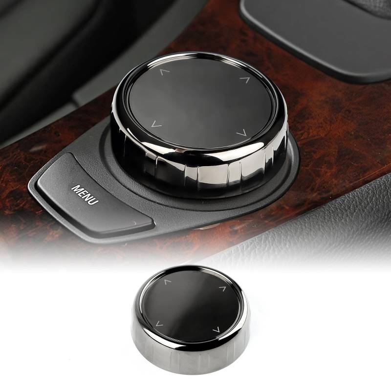 KUNGKIC Auto Multimedia-Knopf Abdeckung Dekorative Innenbereich iDrive Multimedia-Tasten Abdeckung Für BMW iDrive E90 E91 E92 E93 E81 E82 E70 E71 E87 ABS Replacement Button Zubehör von KUNGKIC