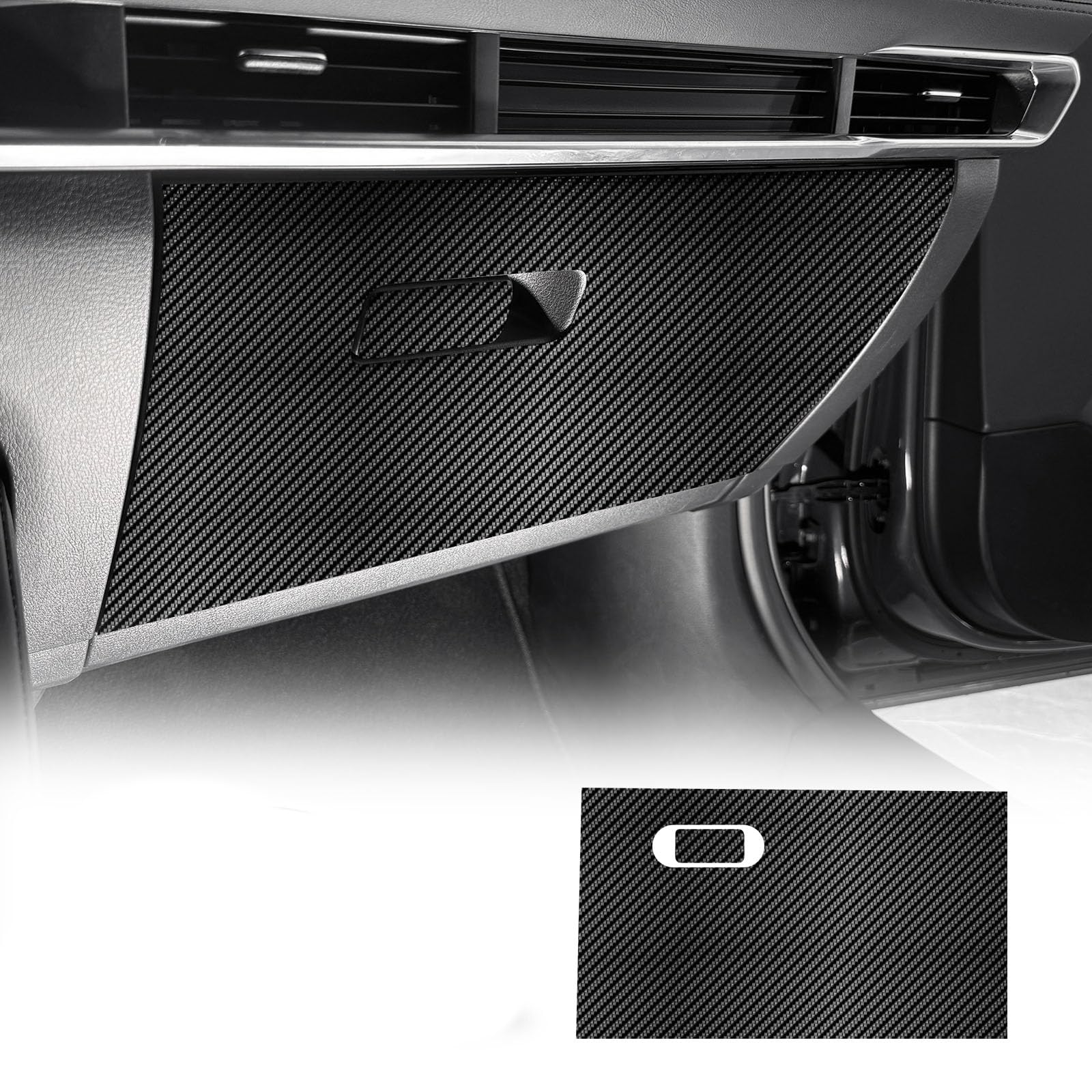 KUNGKIC Car Passenger Toolbox Kick Mats Für Mazda 3 Axela 2019 2020 2021 2022 2023 2024 2025 Kick Mats Schutz Aufkleber Innenraum Aufkleber Zubehör Selbstklebend Seite (Kohlefasermuster) von KUNGKIC