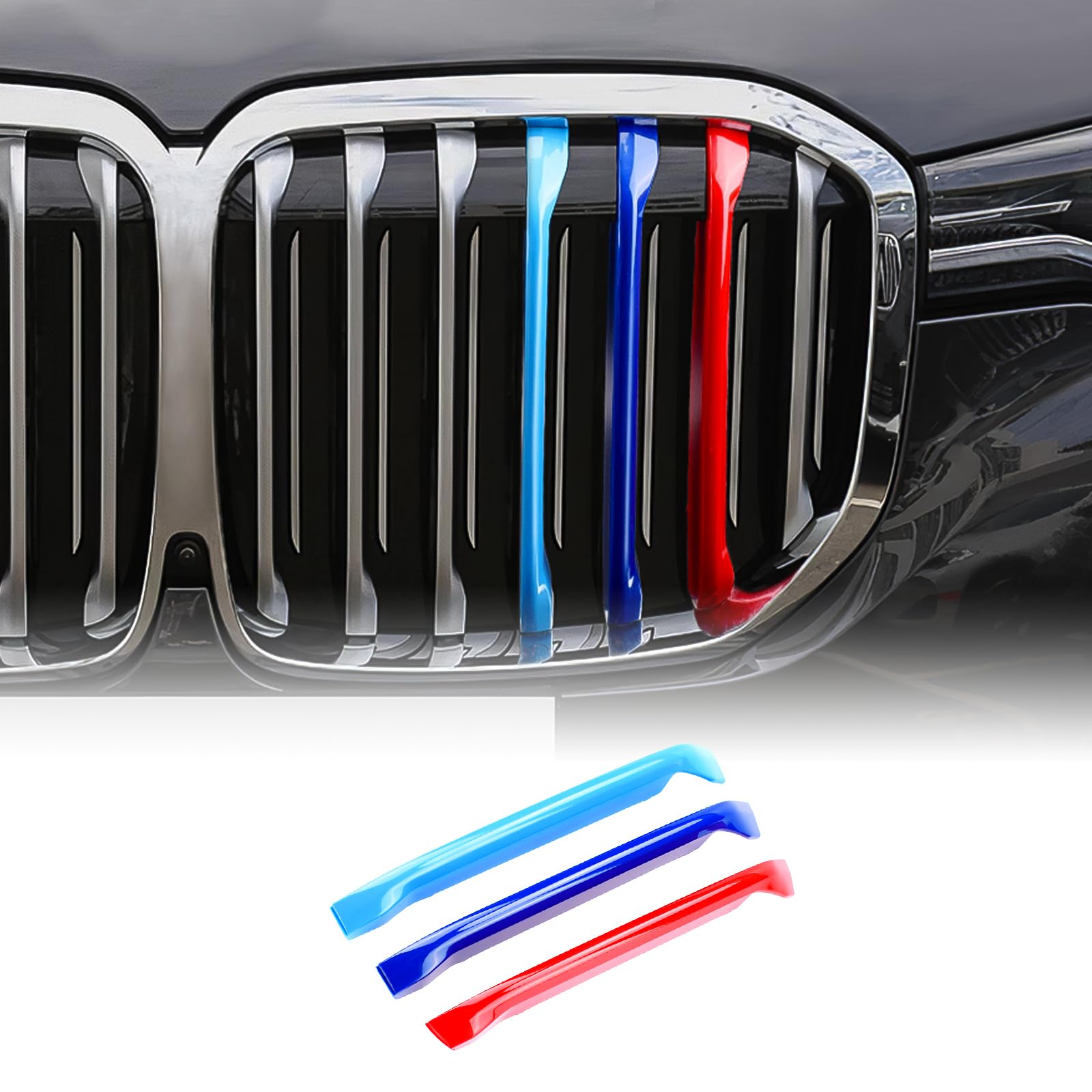 KUNGKIC Front Kühlergrill Einfügen Trims Streifen Grills Dekoration Compatible with 2019 2020 2021 2022 BMw G07 X7 7-Beam Zubehör Sports Style Exterior 3 Stück KUNGKIC Front Kühlergrill Einfügen Trims Streifen Grills Dekoration Compatible with 2019 2020 2021 2022 BMw G07 X7 7-Beam Zubehör Sports Style Exterior 3 Stück von KUNGKIC